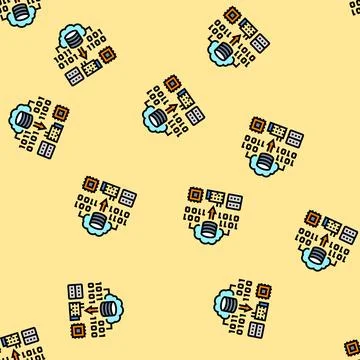 Edge computing industry vector seamless pattern Stock Illustration