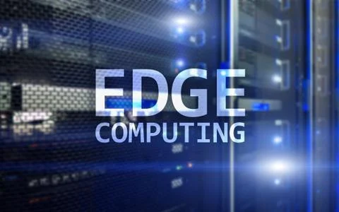 EDGE computing, internet and modern technology concept on modern server room  Stock Illustration