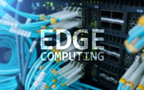 EDGE computing, internet and modern technology concept on modern server room  Stock Illustration