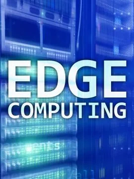 EDGE computing, internet and modern technology concept on modern server room  스톡 일러스트