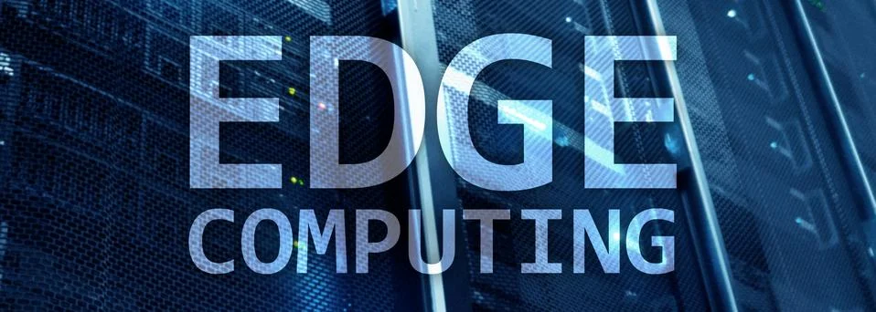 EDGE computing, internet and modern technology concept on modern server room  Stock Photos
