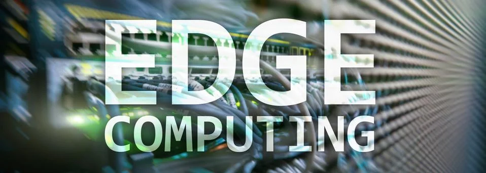 EDGE computing, internet and modern technology concept on modern server room  Fotos Stock