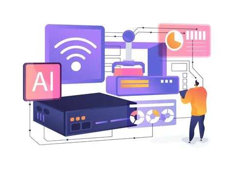 Edge Computing for IoT abstract concept vector illustration. Illustrazione stock