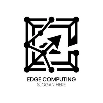 Edge Computing Logo for Enterprise Systems Stock Illustration