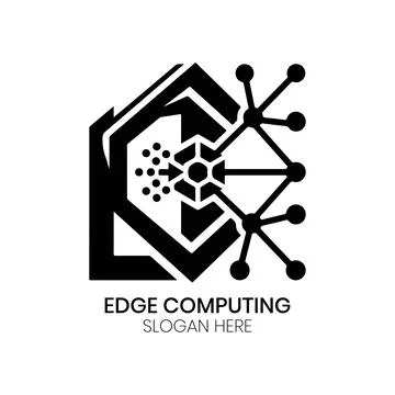 Edge Computing Logo for Smart Living Stock Illustration