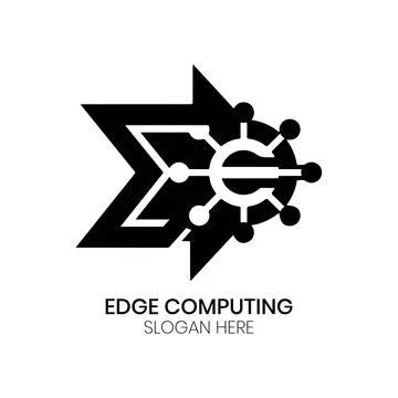 Edge Computing Logo for Tech Solutions Stock Illustration