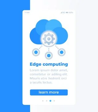 Edge computing mobile banner design Illustrazione stock