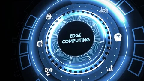 Edge computing modern IT technology on virtual screen. Business, technology,  Stock Footage 167853696