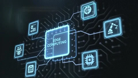 Edge computing modern IT technology on virtual screen. Business, technology,  Stock-Footage 194217225