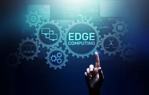Edge computing modern IT technology on virtual screen concept. Stock-Fotos