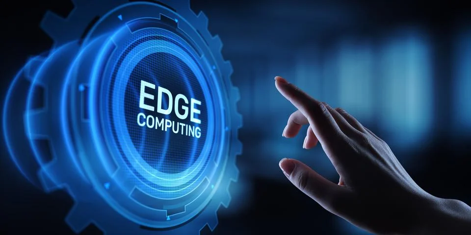 Edge computing modern IT technology on virtual screen concept. Stock-Fotos