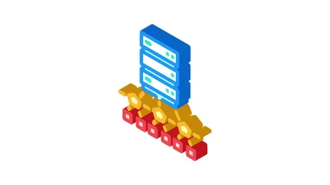 Edge computing node data center isometric icon animation Stock Footage 327279727