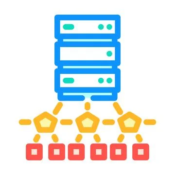 Edge computing node data center color icon vector illustration Illustrazione stock