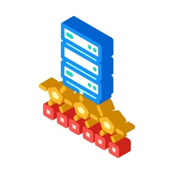 Edge computing node data center isometric icon vector illustration Illustrazione stock