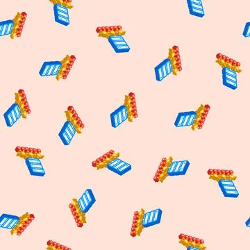 Edge computing node data center isometric icon seamless pattern Illustrazione stock