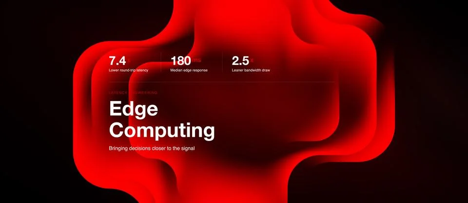 Edge computing pitch deck background, presentation slide vector template Stock Illustration