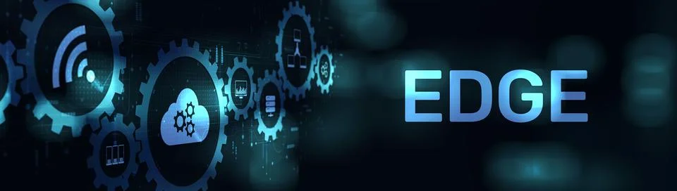 Edge Computing Processing Data Closer to the Source on a Wide Banner, Busines Stock Photos