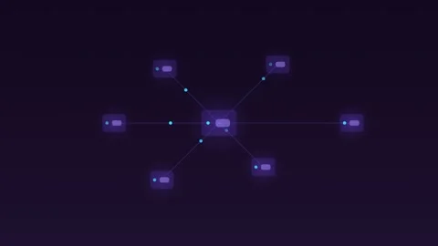 Edge computing servers mesh network grape cloud loop 库存影片 342612161
