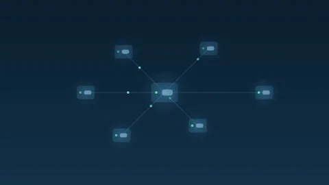 Edge computing servers mesh network glacier cloud loop Stock Footage 342612167