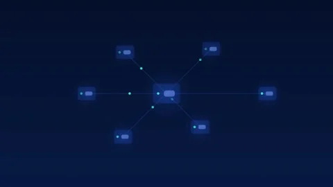 Edge computing servers mesh network marine cloud loop Stock Footage 342612168