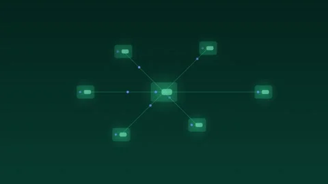Edge computing servers mesh network mint cloud loop 스톡 동영상 342612176