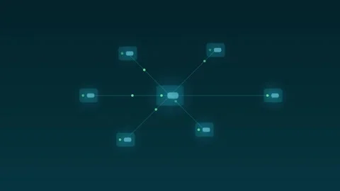 Edge computing servers mesh network sea cloud loop Stockbeeldmateriaal 342612178