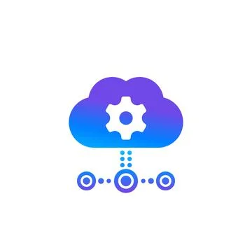 Edge computing technologies icon with cloud Illustrazione stock