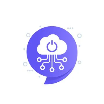 Edge computing technologies icon with a cloud Stock Illustration