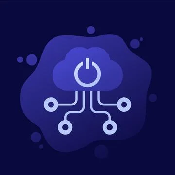 Edge computing technologies icon with cloud vector Stock Illustration