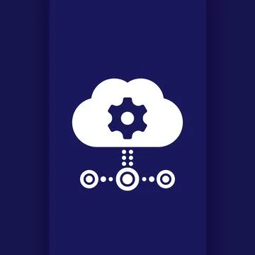 Edge computing technologies vector icon with cloud Stock Illustration