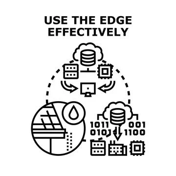 Edge computing technology connecting devices and data Stock-Illustration