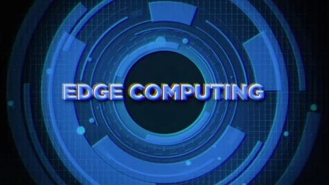 Edge Computing Text on Futuristic Cyberspace Background Stock Footage 291357068