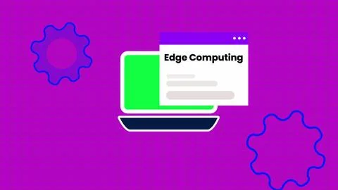Edge Computing text isolated digital technology notification message page o.. Stock Illustration