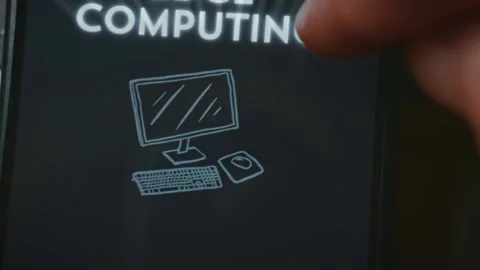 Edge Computing themed graphic presentation created on smartphone Stock Footage 289087807