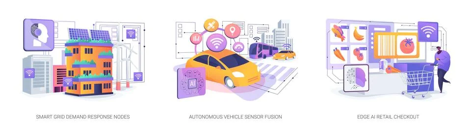 Edge Computing Transformation abstract concept vector illustrations. Stockillustratie