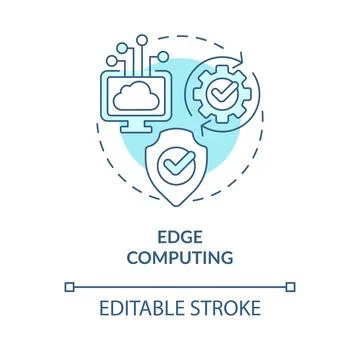 Edge computing turquoise concept icon Stock Illustration