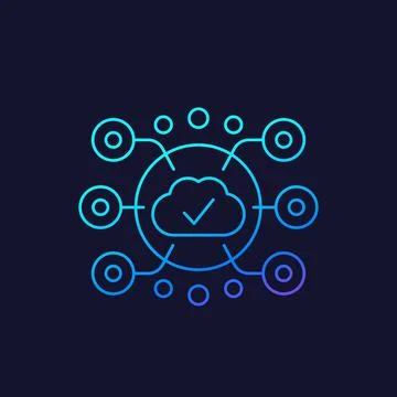 Edge Computing vector linear icon Stock Illustration