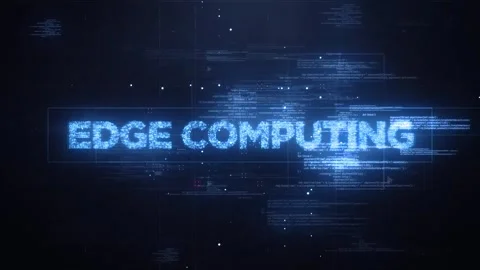 Edge Computing Word on Dynamic Technology Background Stock Footage 292368760