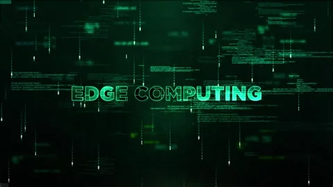 Edge Computing Word on Style Hologram Video 02 Stock Footage 293948025