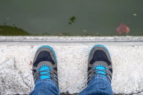 On the edge concept Stock Photos