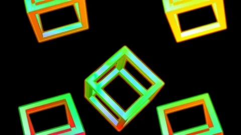 Edge cube fall Stock Footage 99444343