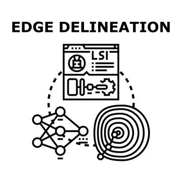 Edge delineation concept for machine learning algorithms Ilustración de archivo