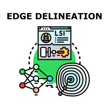 Edge delineation concept for machine learning algorithms 스톡 일러스트