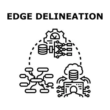 Edge delineation system processing data vector illustration 스톡 일러스트