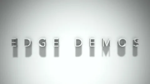 Edge demos 3D title animation with shadows on a white background Vídeos de archivo 296801004