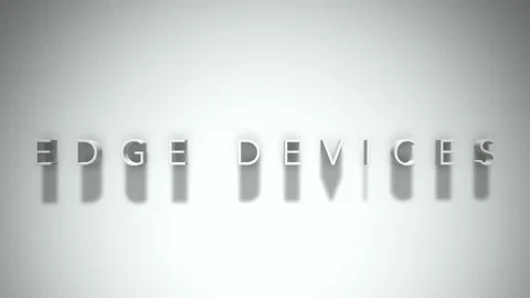 Edge devices 3D title animation white text on a white background Stock Footage 298897729