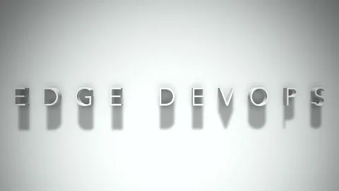 Edge devops 3D title animation with shadows on a white background Stock Footage 296800998