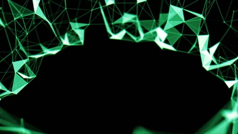 Edge of emerald. Depth of field. Green holographic background. Technological Stock Footage 96646162