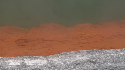 Edge of geothermal hot pool Stock Footage 4902850