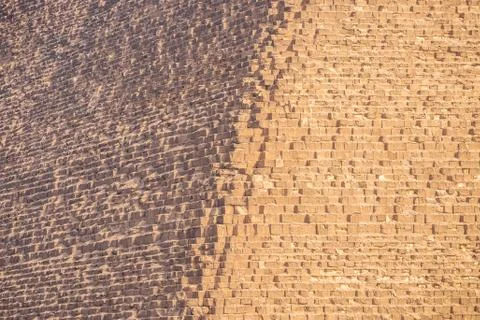 The edge of the great pyramid of the cheops Foto stock